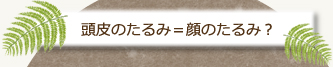 頭皮のたるみ＝顔のたるみ？